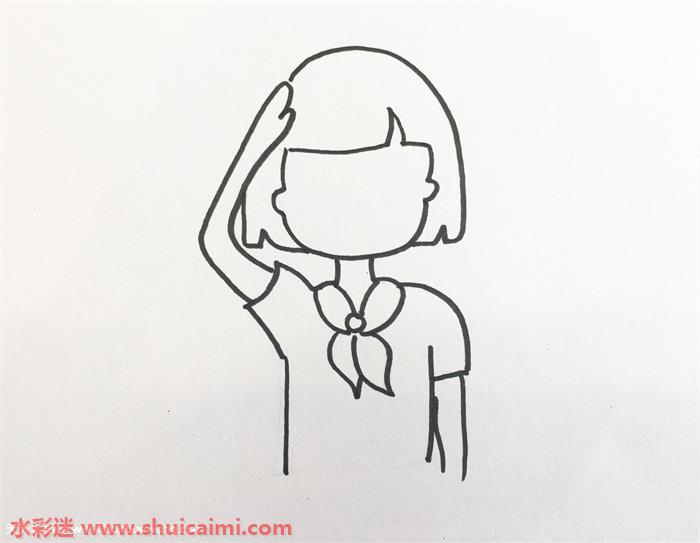敬礼怎么画 敬礼简笔画步骤