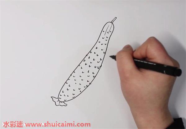 黄瓜怎么画 黄瓜简笔画步骤图