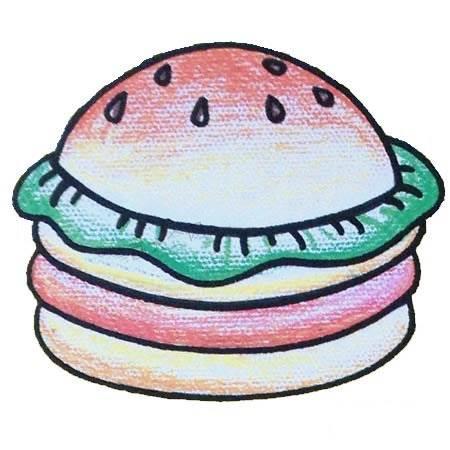 汉堡简笔画 汉堡简笔画简单又好看