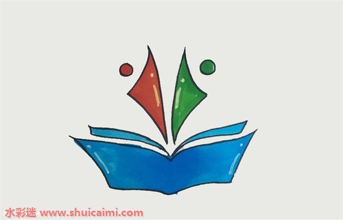 读书节徽标怎么画 读书节徽标简笔画图片大全带颜色