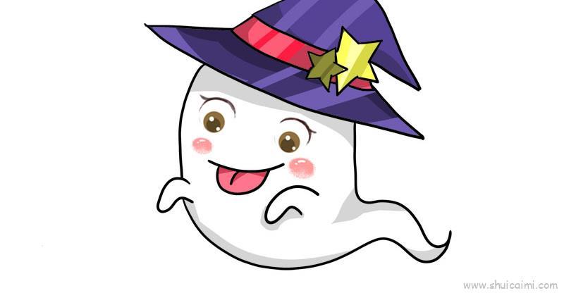 万圣节幽灵儿童画怎么画 万圣节幽灵简笔画步骤