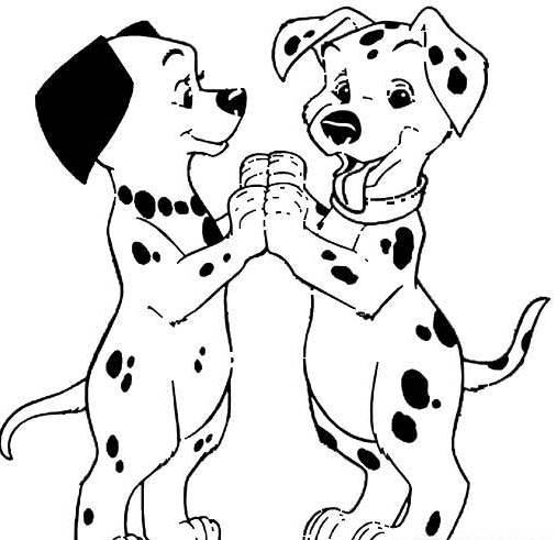 斑点狗简笔画 可爱斑点狗简笔画