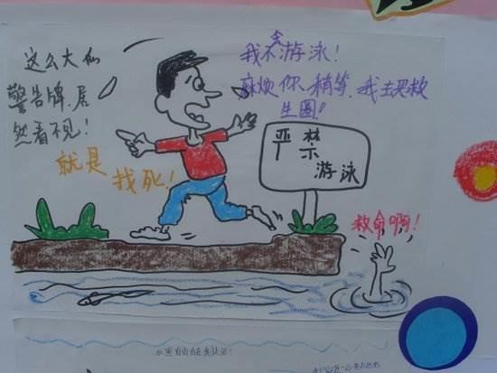 防溺水手抄报2年级简笔画 防溺水手抄报2年级简笔画大全