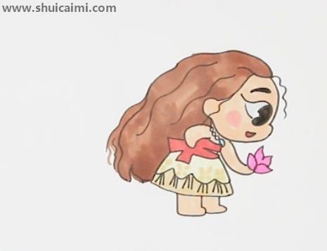 莫娜公主简笔画怎么画 莫娜公主简笔画顺序