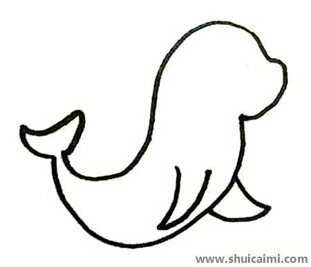 海豹彩色儿童简笔画