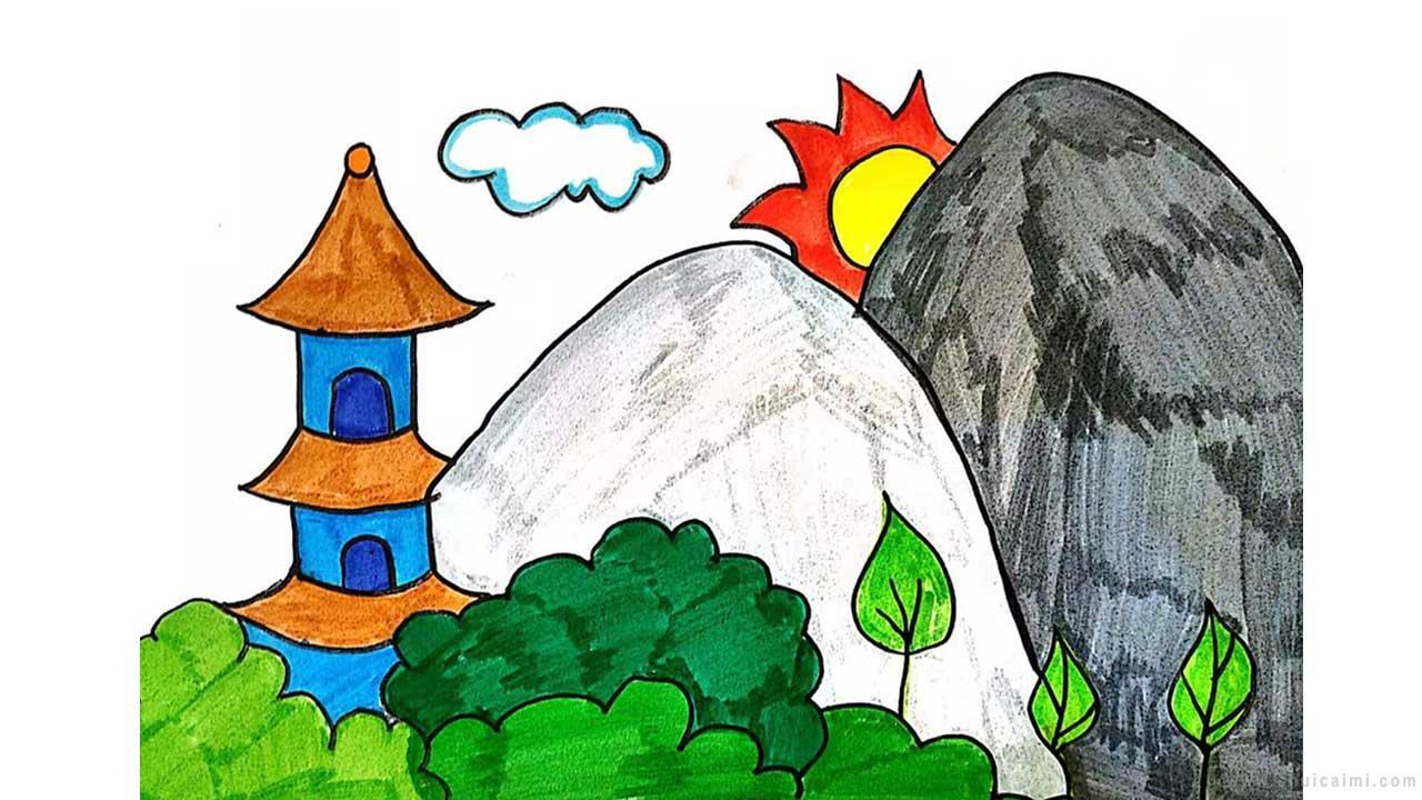 云台山简笔画怎么画 云台山简笔画图片