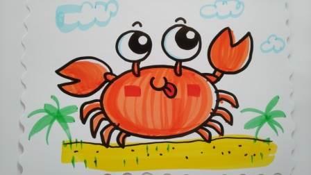 简笔画螃蟹 简笔画螃蟹的简单画法