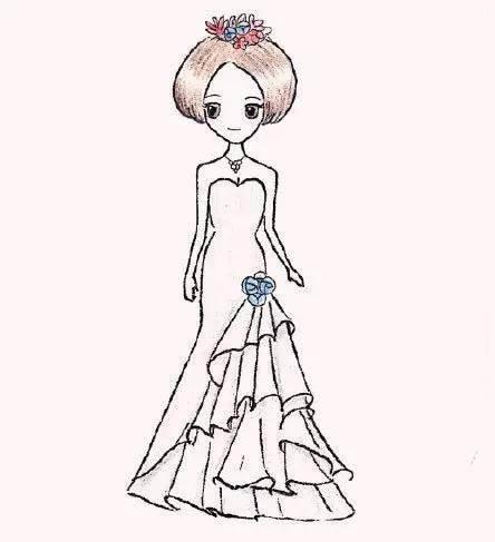 婚纱简笔画 婚纱简笔画图片大全