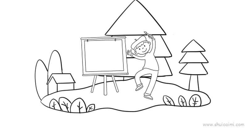 雪地里儿童画怎么画 雪地里简笔画图片