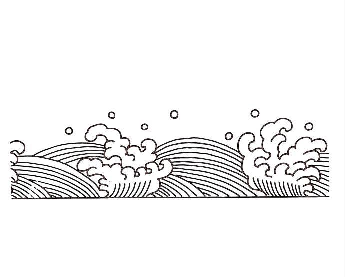 浪花简笔画 浪花简笔画彩色