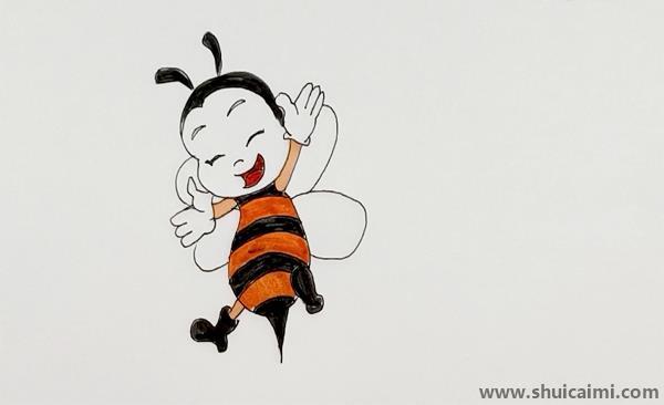 蜜蜂儿童画怎么画 可爱彩色蜜蜂简笔画画法