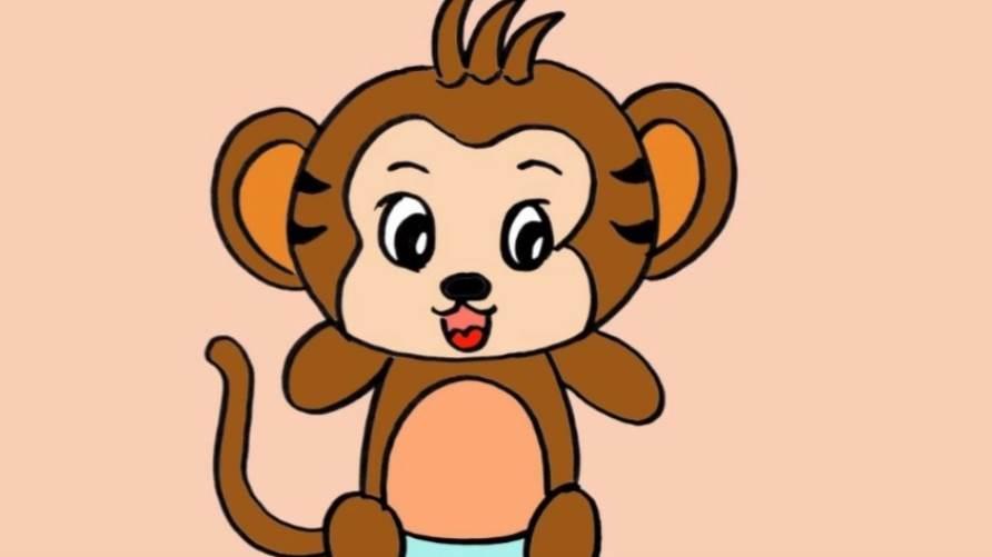 猴子简笔画图片大全可爱 卡通可爱猴子简笔画的图片