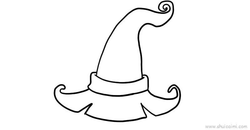 巫婆帽子儿童画怎么画 巫婆帽子简笔画图片