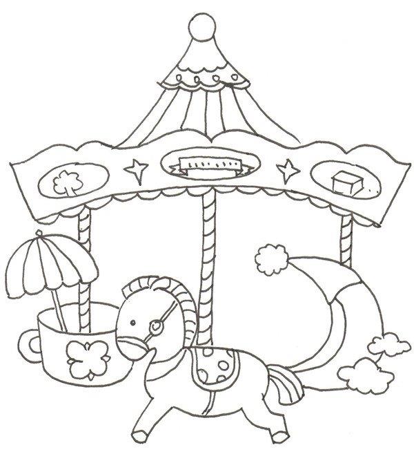 旋转木马的简笔画怎么画 旋转木马的简笔画简单