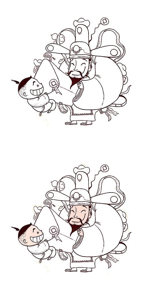 兔子财神爷简笔画 兔子财神爷简笔画图片大全