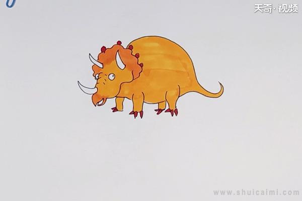 三角龙简笔画怎么画 三角龙简笔画图片
