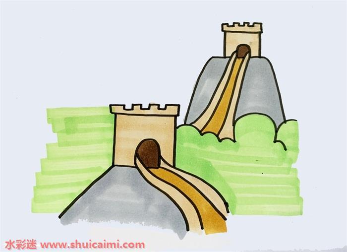 长城怎么画 长城简笔画彩色