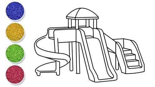 滑梯简笔画图片大全 滑梯简笔画图片大全可爱