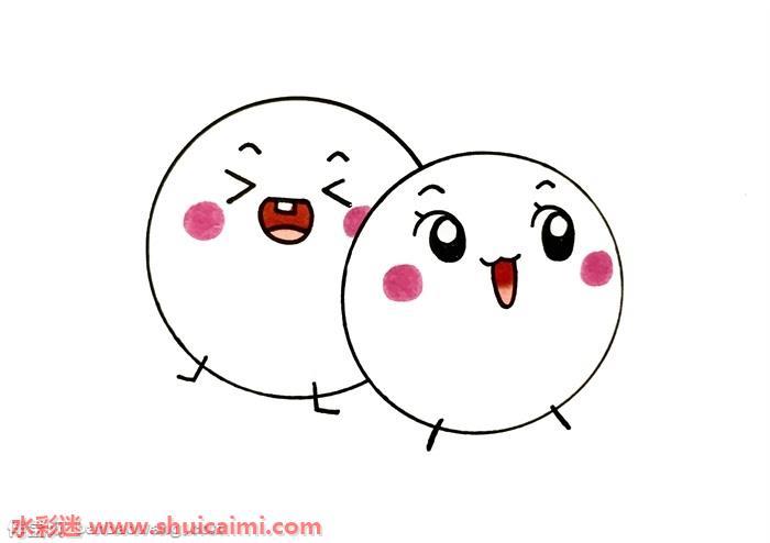 可爱汤圆怎么画 超萌汤圆简笔画图片大全带颜色