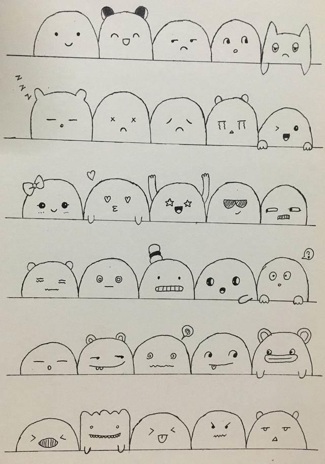 表情包简笔画 表情包简笔画沙雕