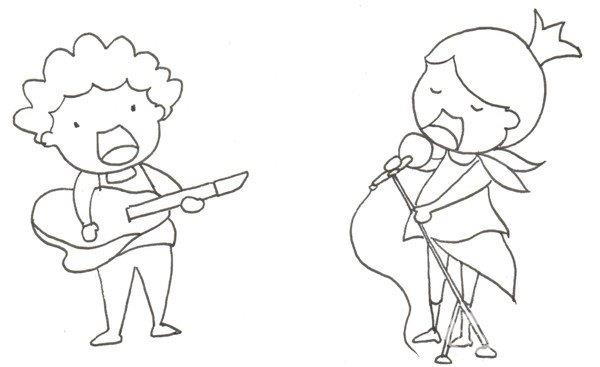 乐队组合的简笔画怎么画 乐队组合的简笔画画法