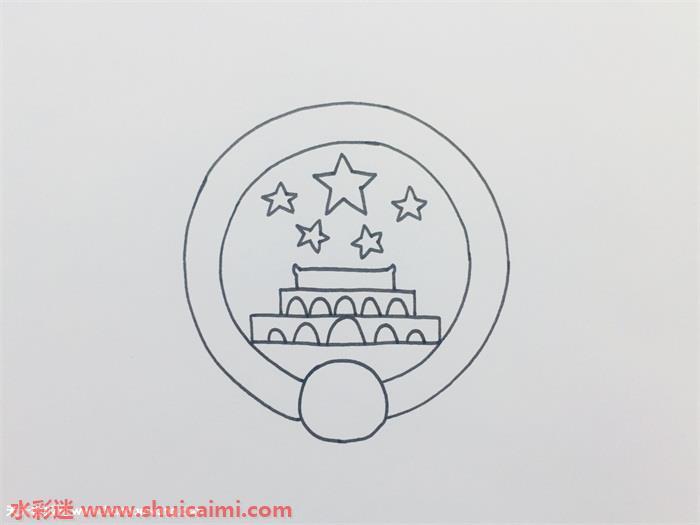 国徽怎么画 国徽简笔画简单好看带颜色