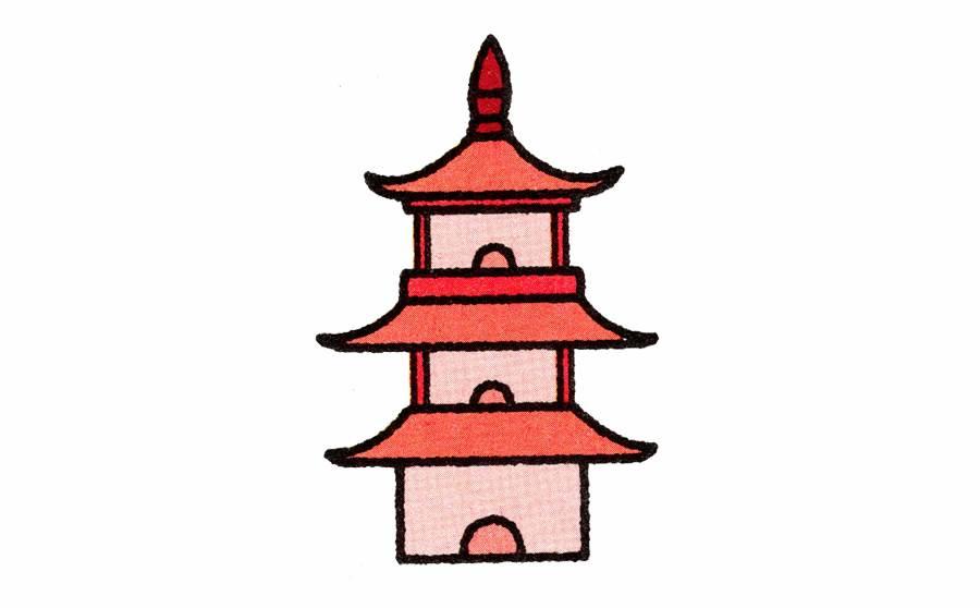 宝塔简笔画 膳食宝塔简笔画