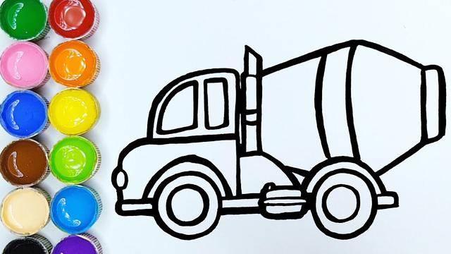 搅拌车简笔画 搅拌车简笔画图片大全