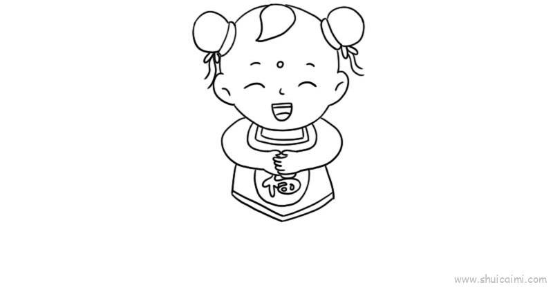 新年福娃儿童画怎么画 新年福娃简笔画简单