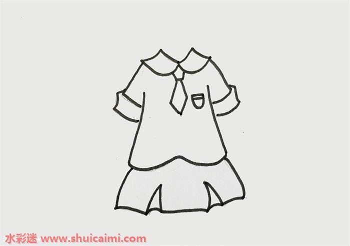 女生校服怎么画 女生校服简笔画简单彩色