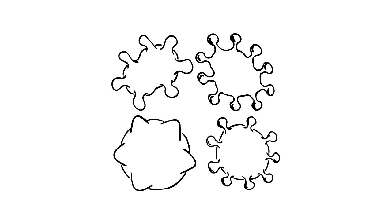 病毒的简笔画怎么画 病毒简笔画顺序