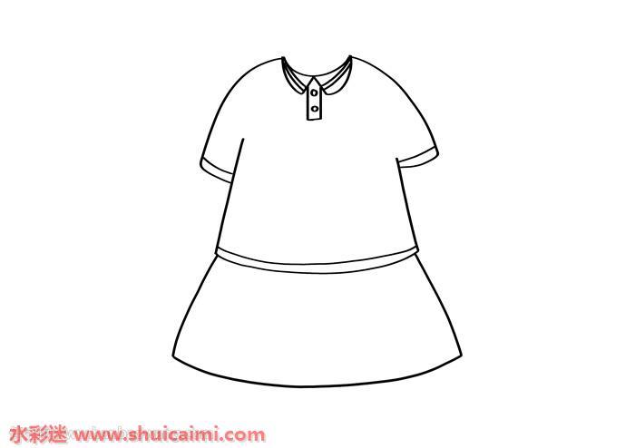 校服怎么画 校服简笔画简单好看彩色