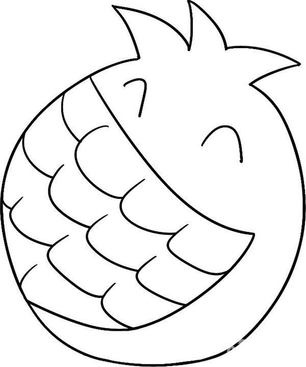 开口笑的石榴简笔画怎么画 开口笑的石榴简笔画图片大全