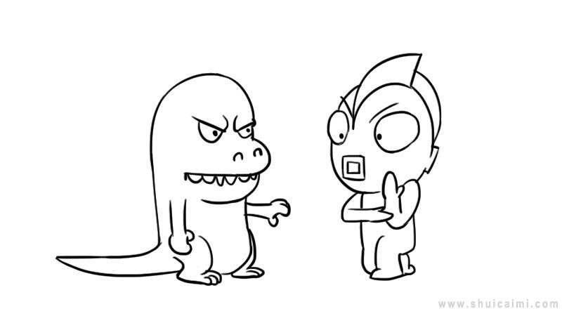 奥特曼打怪兽简笔画怎么画 奥特曼打怪兽简笔画图片大全