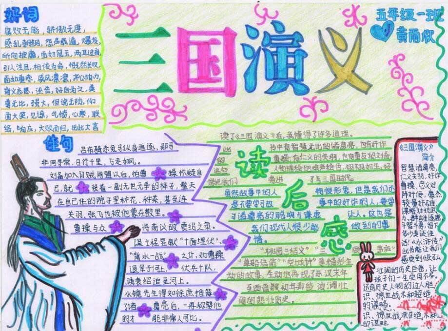 三国演义手抄报简笔画 三国演义手抄报简笔画空城计