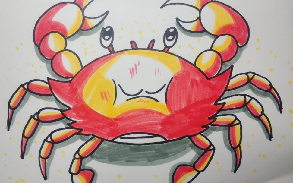 简笔画螃蟹 简笔画螃蟹的简单画法
