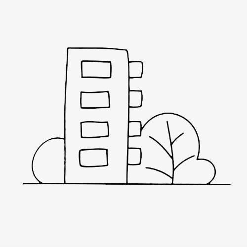 楼房简笔画 楼房简笔画图片大全