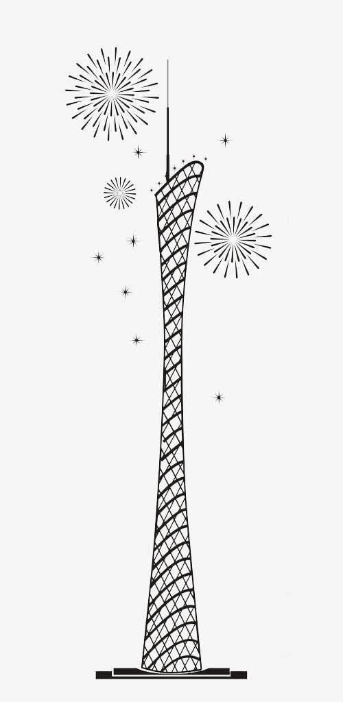 广州塔简笔画 广州塔简笔画彩色