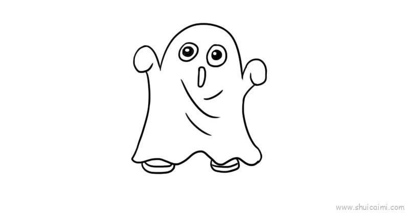 幽灵打扮小孩儿童画怎么画 幽灵打扮小孩简笔画图片