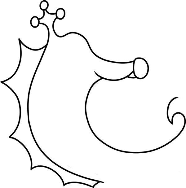 闪亮的海马简笔画怎么画 闪亮的海马简笔画图片