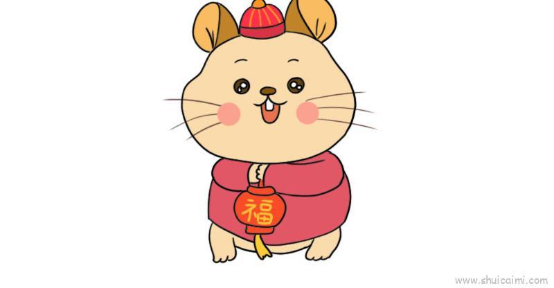 老鼠过年儿童画怎么画 老鼠过年简笔画图片