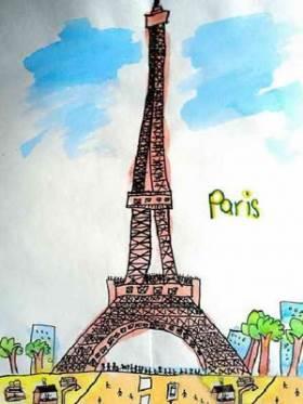 埃菲尔铁塔简笔画 埃菲尔铁塔简笔画彩色