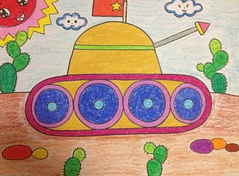 坦克士兵简笔画儿童画 幼儿园绘画坦克图片