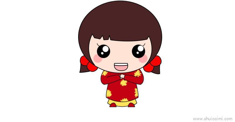 拜年小人儿童画怎么画 拜年小人简笔画好看