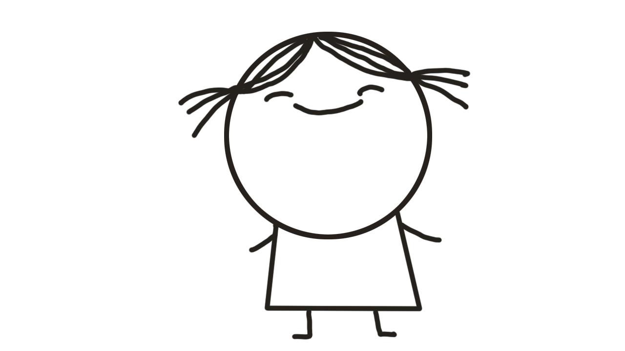 漂亮女孩简笔画怎么画 漂亮女孩简笔画图片