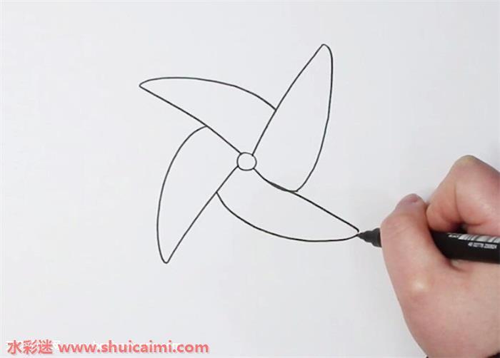 风车怎么画 风车简笔画简单又漂亮彩色