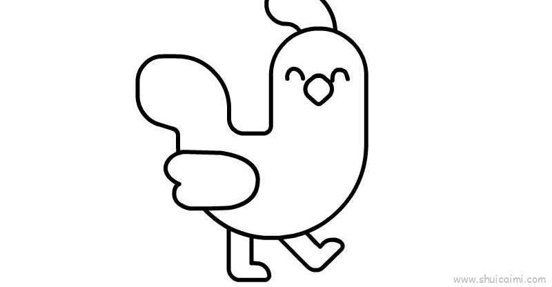 公鸡儿童画怎么画 公鸡简笔画图片大全