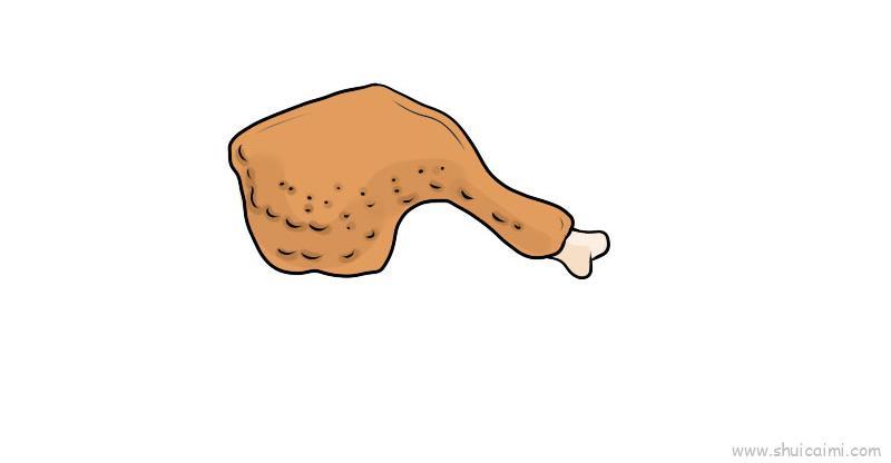 鸡腿儿童画怎么画 鸡腿简笔画图片