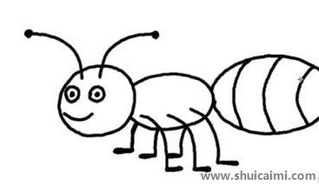 卡通蚂蚁简笔画绘画教程
