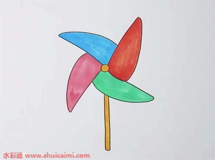 风车怎么画 风车简笔画简单又漂亮彩色